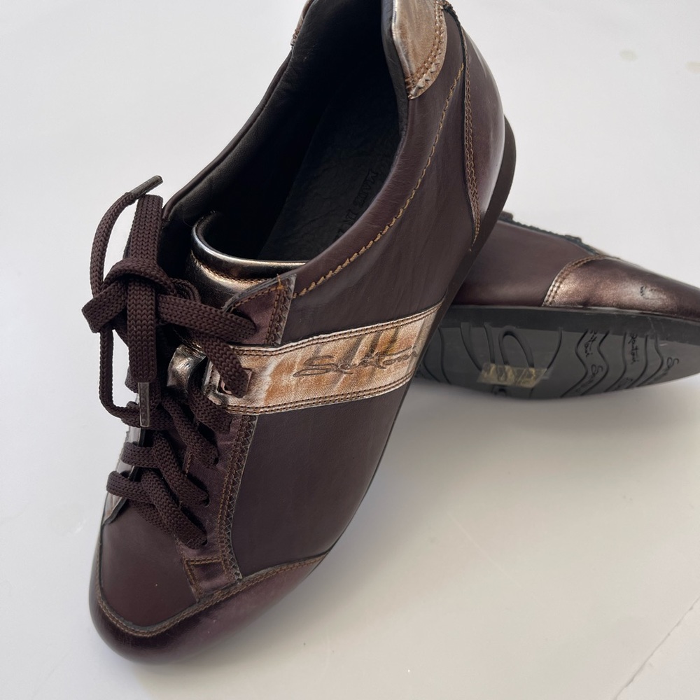SANTONI Club Italian Leather Sneakers Sz 5.5 Women - Picture 10 of 15